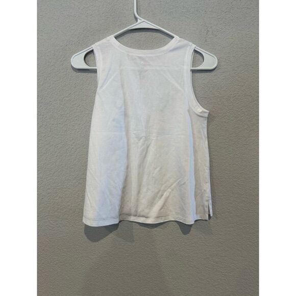 Adidas Girl's Size Medium Round Neckline Graphic Tank Top White NWT - Picture 2 of 4
